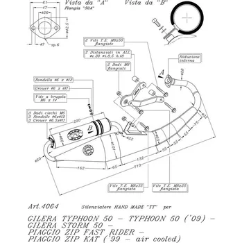 Výfuk pro motocykl Výfuk LeoVince PIAGGIO ZIP KAT air cooled 1999 HAND MADE TT