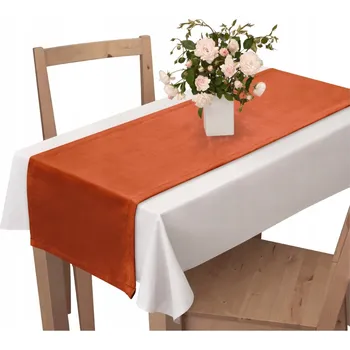 ubrus DEKORATIVNÍ VELUROVÝ BĚHOUN NA STŮL 40X120 ORANŽOVÝ