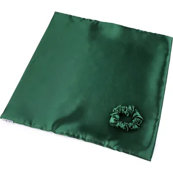 Povlak na dekorativní polštářek Sada na spaní, saténový povlak na polštář a gumička Varianta: 15 zelená tm., Balení: 1 ks