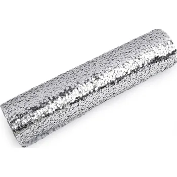 Vánoční dekorace Pavučinka / štola / běhoun dekorační s glitry šíře 24 cm Varianta: 1 stříbrná, Balení: 1 ks