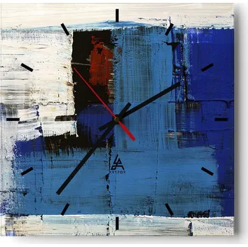 Hodiny Velké nástěnné hodiny 40x40 Abstrakce Skleněné tiché hodiny