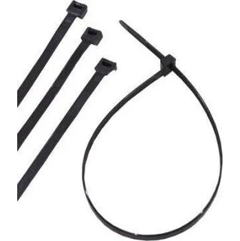 Stahovací páska Páska stahovací, 370x4,8mm, 100ks, černá