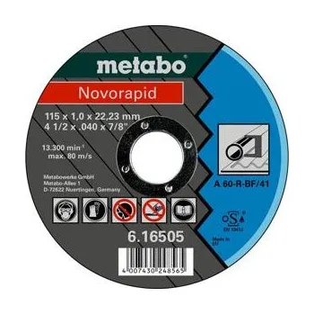 Řezný kotouč Řezný kotouč Metabo Novorapid 115 x 1,0 x 22,23 mm, ocel, tvar 41 (616505000)