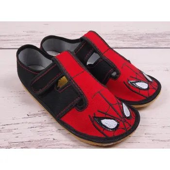 Chlapecké bačkory RAWEKS Přezůvky papuče BAREFOOT Zuzia 21B Spider červené velikost: 31