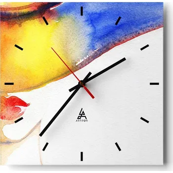 Hodiny Velké nástěnné hodiny 40x40 Abstrakce Skleněné tiché hodiny