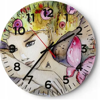 Hodiny Kuchyňské nástěnné hodiny 30x30 Abstrakce Moderní skleněné hodiny Tiché