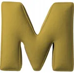 Žluté Tipi Polštář písmeno M zelené