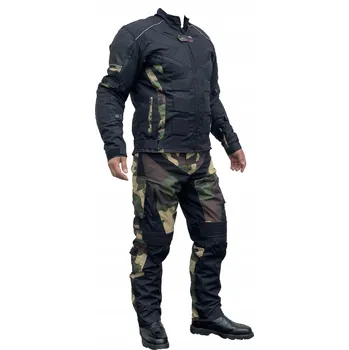 Moto bunda Motocyklový komplet zelený Maskáčový 4xl