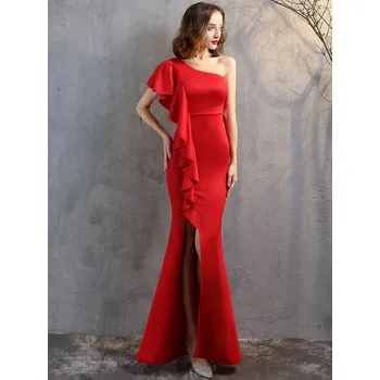 Dámské šaty Dlouhé večerní šaty Sequins SQ915 Barva: Červená, Velikost: M