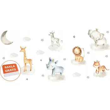 Samolepící dekorace Samolepka na stěnu zvířátka pro děti 200x95 cm