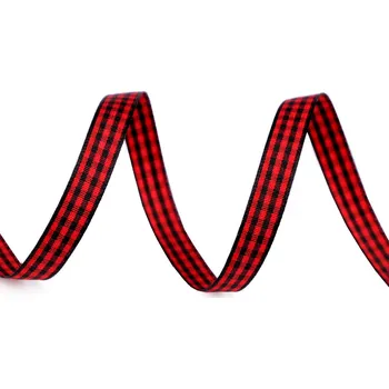 Stuha Károvaná stuha šíře 10 mm Varianta: 2 červená černá, Balení: 45 m