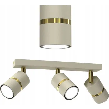 Stropní svítidlo lišta s nastavitelnými spoty 3x GU10 béžová zlatá