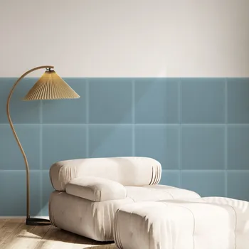 Obklad Sametový čalouněný panel - Čtverec - 30x30cm Bledě modrá