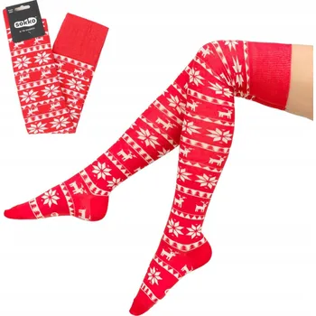 Dámské oblečení SOKKO Vánoční podkolenky bavlněné se soby