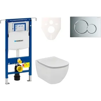 Klozet Cenově zvýhodněný závěsný WC set Geberit do lehkých stěn / předstěnová montáž+ WC Ideal Standard Tesi 111.355.00.5NF2