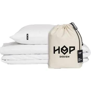 Povlečení Celoroční Povlečení 140x200 + 1x 50x60 Měkká Bavlna HOP Bílá