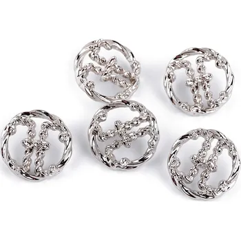 Knoflík Kovový knoflík velikost 24"; 32"; 38" Varianta: 3 (38") nikl, Balení: 5 ks