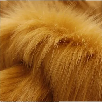 UMĚLÁ LÁTKA KOŽEŠINA DLOUHÝ VLAS DAKOTA kožíšek 0,1 m světle hořčicová zlatá