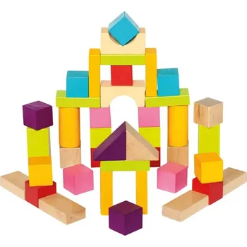 Dřevěná hračka Bino Barevné Dřevěné Stavebnice 50 ks