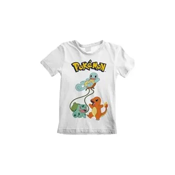 Pánské tričko Dětské tričko Pokémon: Original Trio (9-11 let) bílá bavlna