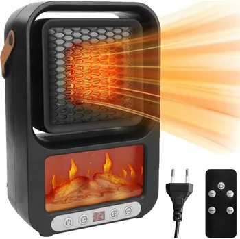 Přímotop TEPLOVZDUŠNÝ VENTILÁTOR S DÁLKOVÝM OVLÁDÁNÍM, ELEKTRICKÝ OHŘÍVAČ, LED, VÝKONNÝ, KRB, DŮM, KANCELÁŘ, KOUPELNA