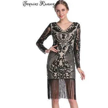 Dámské šaty Společenské midi šaty Sequins SQ136 Barva: Černá, Velikost: L