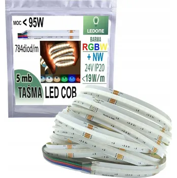LED páska LED COB pásek 784 diod RGBW + NW neutrální bílá 24V <19 W/m 5 metrů