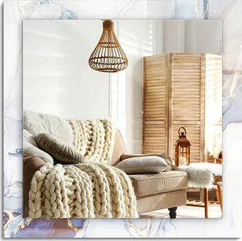 Zrcadlo Dekorativní zrcadlo s ozdobným potiskem Abstraktní umění mramoru 60x60 cm