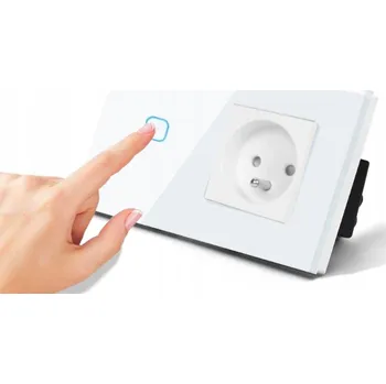 vypínač Decorya Dotykový vypínač jednoduchý Bílý se zásuvkou