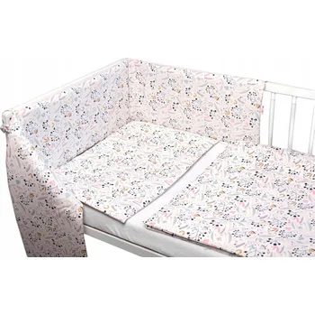 Dětsný nábytek 3D sada Mantinel s povlečením Baby Nellys Jeřabina - bílá, 135x100