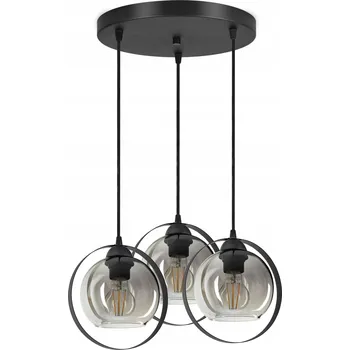 Závěsné svítidlo Černý lustr Grafit Skleněné koule