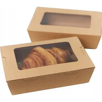 Jednorázové nádobí Na jedno použití obědové boxy s okénkem Ecopicnic 1600 ml 200 ks