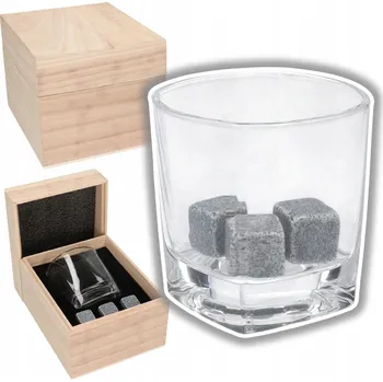 Sklenice Dárková Sada mini whisky - Sklenice na whisky a kameny v krabičce