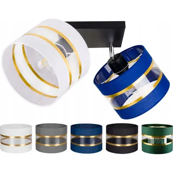 Závěsné svítidlo LED-ONE se stínidlem se zlatými proužky, 2 světelné body, patice E27