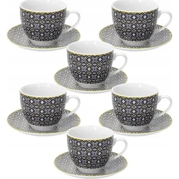 Porcelánové šálky na kávu a čaj s podšálky TOGNANA Siracusa 6 Ks K2