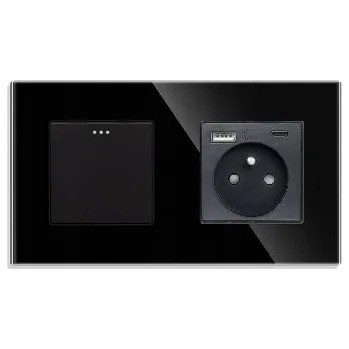 vypínač KŘÍŽOVÝ SKLENĚNÝ KLÁVESOVÝ VYPÍNAČ ZÁSUVKA USB-C