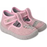 Papuče dětské dívčí domácí na suchý zip růžové Befado 631P020 velikost 21