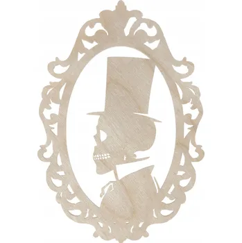 Obraz DEKORACE NA ZEĎ AŽUROVÝ OBRAZ LEBKA LEBKA STRAŠIDELNÁ HALLOWEEN DEKORACE 32CM