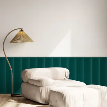 Obklad Sametový čalouněný panel - Obdélník - 60x15cm Tyrkysová