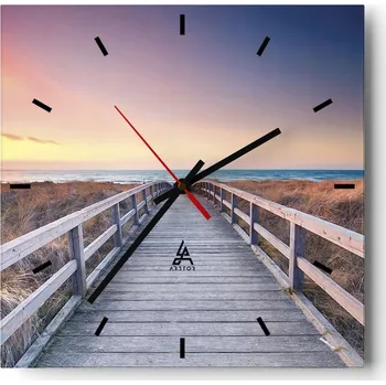 Hodiny Velké nástěnné hodiny 40x40 Krajina Skleněné hodiny Tiché