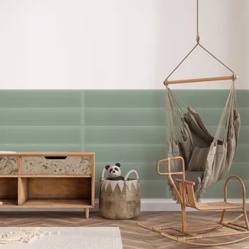 Obklad Sametový čalouněný panel - Obdélník - 70x15cm Máta