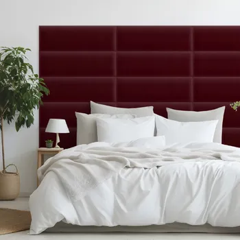 Obklad Sametový čalouněný panel - Obdélník - 60x20cm Vínová