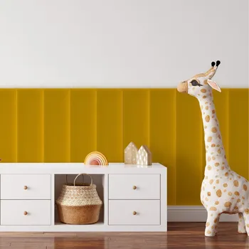 Obklad Sametový čalouněný panel - Obdélník - 70x30cm Žlutá