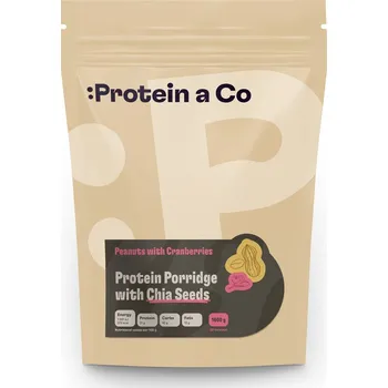 Protein Protein a Co Protein&Co. Proteinové kaše s chia 1 600 g Příchuť: Arašídy s brusinkami