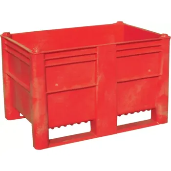 paleta PLASTOVÝ BOX PLNÝ ROZM. 1200 x 800 x 740 MM ČERVENÝ