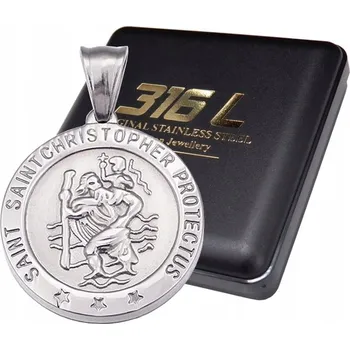 Řetízek BOSTON JEWELLERY Stříbrný náboženský medailon se sv. Kryštofem na řetízek, patron řidičů Stříbrná