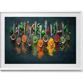 Obraz Obraz v rámu na zeď Lžíce s barevným kořením 100x70 cm