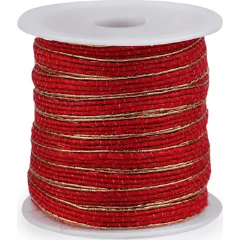 Stuha Stuha s lurexovým okrajem šíře 6 mm Varianta: 3 červená zlatá, Balení: 20 m