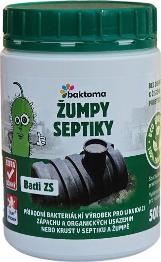 Baktoma Bacti ZS - Bakterie do žump a septiků - 0,5kg BACTI ZS: 0,5 kg