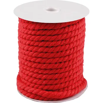 Příze Bavlněná šňůra kroucená Ø8 mm macrame Varianta: 7 (601) červená, Balení: 20 m